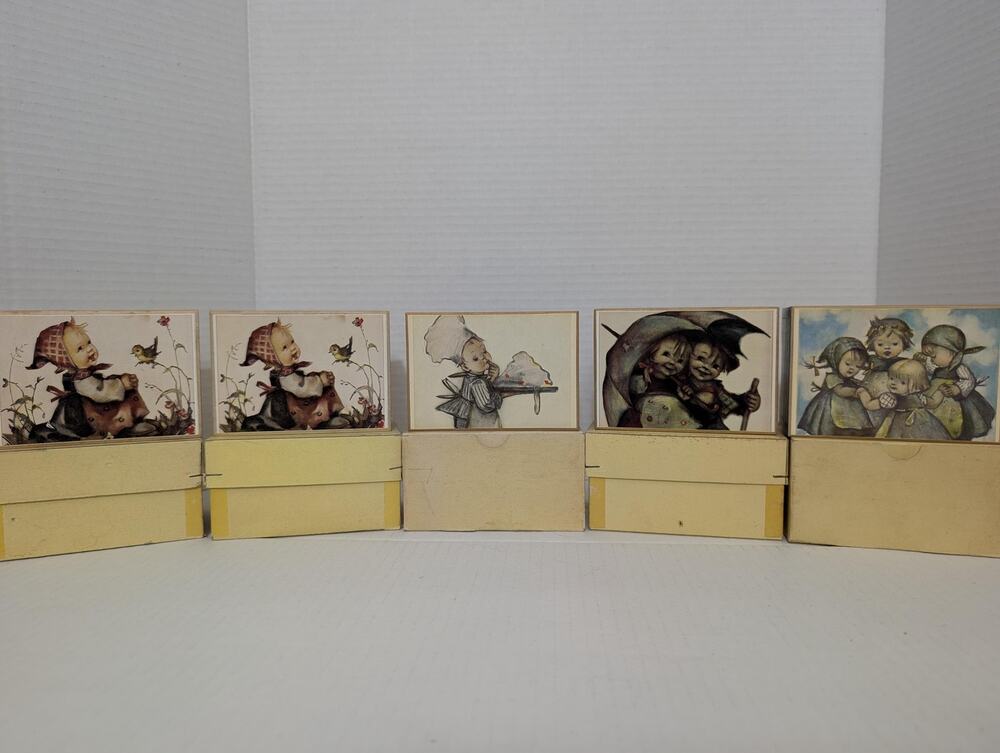 Lot of 5 Vintage Reuge Hummel Music Boxes Swiss Movement Boxed